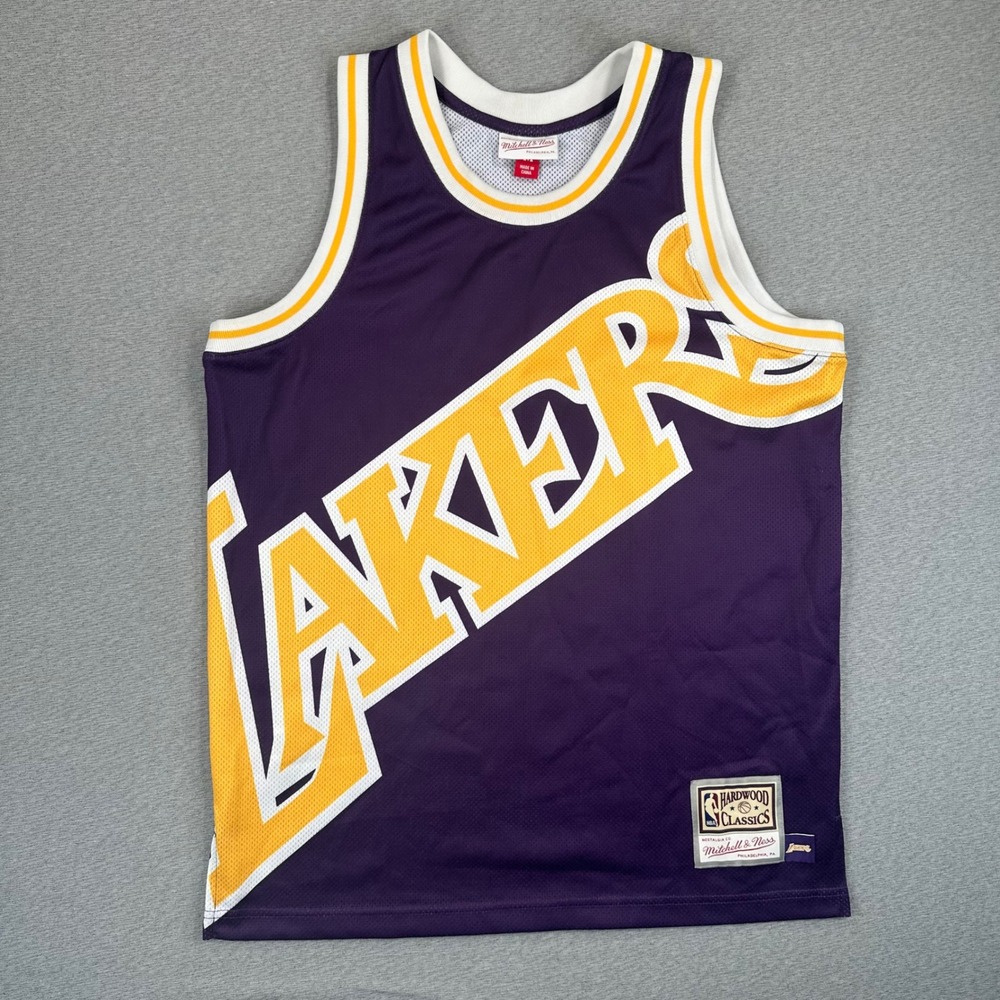 Los Angeles Lakers Mitchell & Ness Jersey Mens M Purple Hardwood Classics Swing